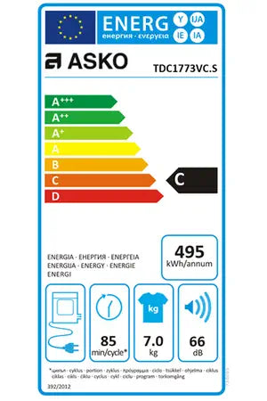 Sèche-linge à évacuation Asko TDC1773VC.S