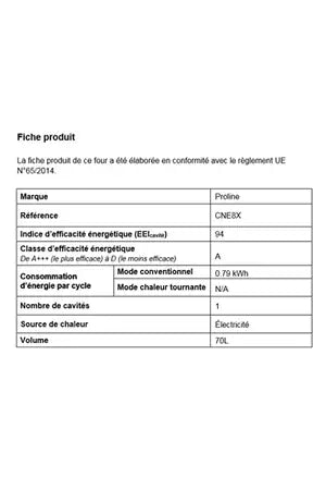 Four encastrable Proline CNE8X