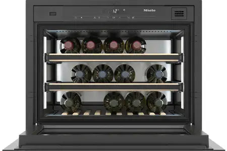 Cave de vieillissement Miele KWT 7112 iG Cave a vin encastrable avec FlexiFrame Plus et Push2open pour les amateurs de vin exigeants.