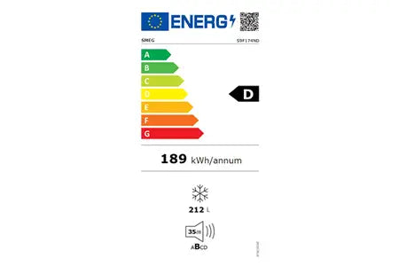Congélateur armoire Smeg S9F174ND intégrable - 178 cm