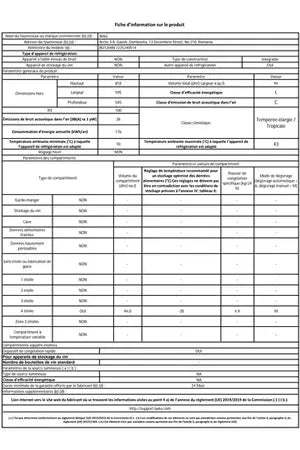 Congélateur top Beko bu1204n