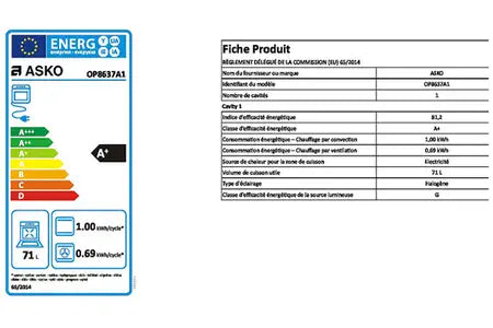 Four encastrable Asko OP8637A2