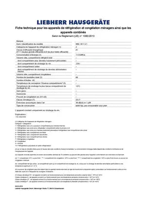 Cave de vieillissement Liebherr WK 66