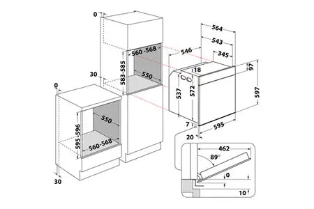 Four encastrable Whirlpool WO51S8CM0SXAF Absolute