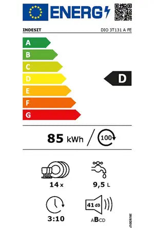 Lave-vaisselle encastrable Indesit DIO3T131AFE - ENCASTRABLE 60CM