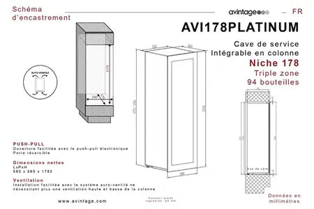 Cave de service Avintage AVI178PLATINUM