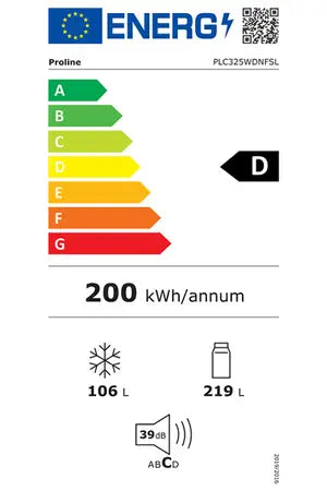 Réfrigérateur congélateur en bas Proline PLC325NFSL