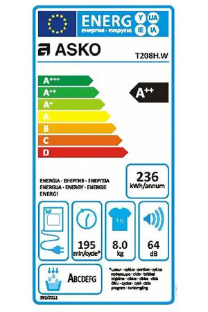 Sèche-linge pompe à chaleur Asko T208H.W