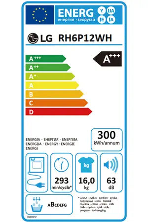 Sèche-linge pompe à chaleur Lg RH6P12WH