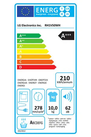 Sèche-linge pompe à chaleur Lg RH1V50WH