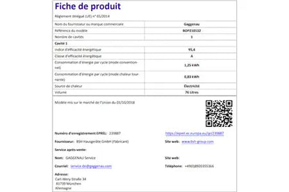 Four encastrable Gaggenau BOP210132