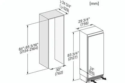 Congélateur armoire Miele F 2813 VI - ENCASTRABLE - 213 CM