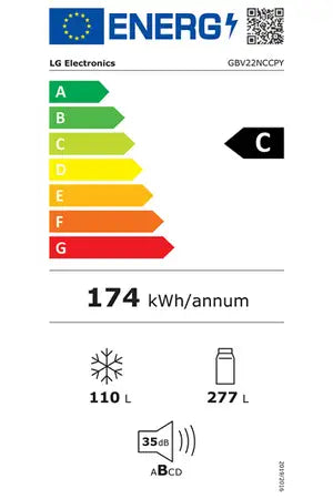Réfrigérateur congélateur en bas Lg GBV22NCCPY