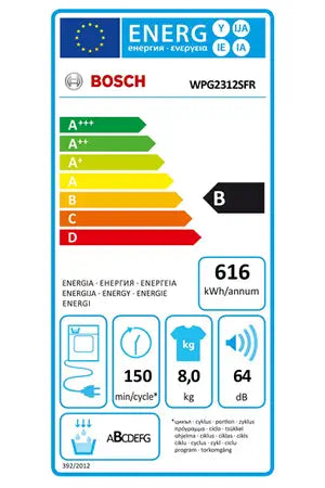 Sèche-linge à condensation Bosch SERENITY WPG2312SFR