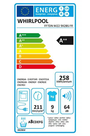Sèche-linge pompe à chaleur Whirlpool FFTDNM229X2BSFR