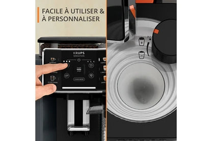 Expresso avec broyeur Krups Sensation Lait EA912HF1 Gris anthracite